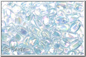 LDP-2443, MIYUKI Long Drops, blue, lt., trans., AB, 10g