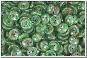 Piggy Beads, 4x8mm, peridot, trans., picasso, 25 Stk.