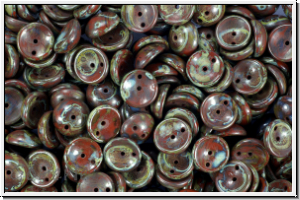 Piggy Beads, 4x8mm, terracotta, op., picasso, 25 Stk.