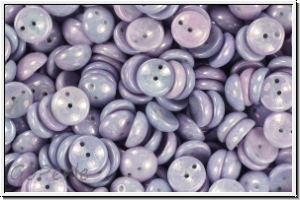 Piggy Beads, 4x8mm, white, op., blue/grey marbled, 25 Stk.