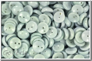 Piggy Beads, 4x8mm, white, op., light green marbled, 25 Stk.