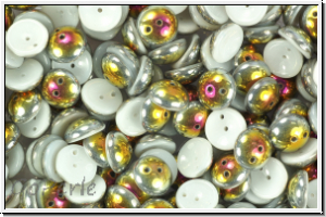 Piggy Beads, 4x8mm, white, opal, marea, 25 Stk.