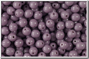 bhm. Glasperle, rund, 4mm, lavender, dk.,op., 50 Stk.