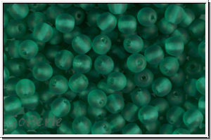 bhm. Glasperle, rund, 4mm, emerald, trans., matte, 50 Stk.