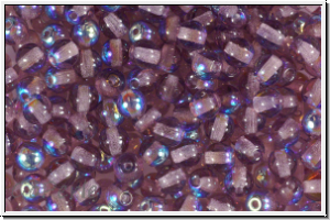 bhm. Glasperle, rund, 4mm, amethyst, lt., trans., AB, 50 Stk.