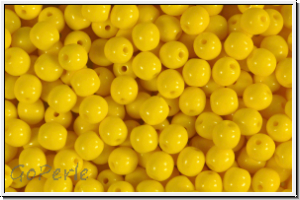 bhm. Glasperle, rund, 4mm, yellow, op., 50 Stk.