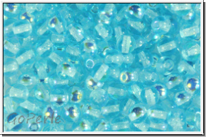 bhm. Glasperle, rund, 4mm, aqua, trans., AB, 50 Stk.