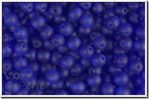 bhm. Glasperle, rund, 4mm, cobalt, trans., matte, 50 Stk.