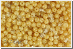 bhm. Glasperle, rund, 3mm, crystal/beige op., 50 Stk.