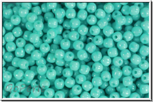 bhm. Glasperle, rund, 3mm, turquoise, op., 50 Stk.