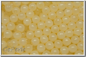 bhm. Glasperle, rund, 5mm, beige, opal, 25 Stk.