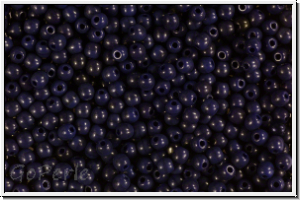 bhm. Glasperle, rund, 3mm, night blue, op., 50 Stk.