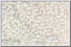 bhm. Glasperle, rund, 3mm, crystal, transparent, rainbow, 50 Stk.