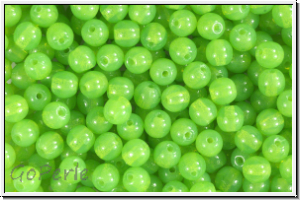 bhm. Glasperle, rund, 4mm, lime green, opal, 50 Stk.