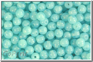 bhm. Glasperle, rund, 4mm, aqua, opal, 50 Stk.