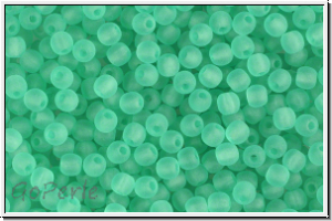 bhm. Glasperle, rund, 3mm, light emerald, transparent, matte, 50 Stk.