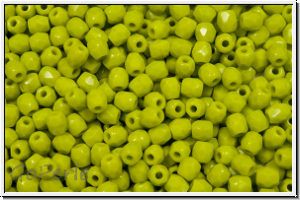 Bhm. Glasschliffperle, feuerpol., 3mm, olivine, lt., op., 50 Stk.