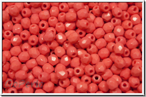 Bhm. Glasschliffperle, feuerpol., 3mm, salmon, op., 50 Stk.