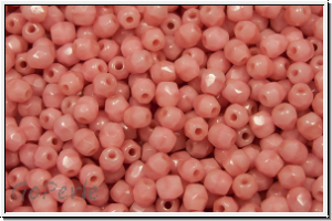 Bhm. Glasschliffperle, feuerpol., 3mm, pink, coral, op., 50 Stk.