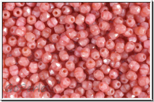 Bhm. Glasschliffperle, feuerpol., 3mm, pink, coral, moonlight, 50 Stk.