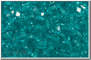 Bhm. Glasschliffperle, feuerpol., 4mm, blue, carribean, lt., trans., 50 Stk.