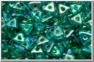 Tri-Beads, 4mm, emerald, trans., AB, 100 Stk.