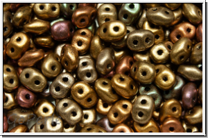 SD-00030-01620, SuperDuo Beads, bronze, met., rainbow, satin, 10g