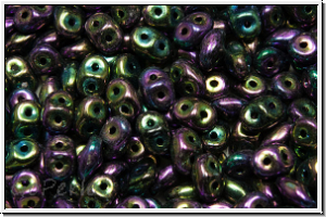 SD-23980-21495, SuperDuo Beads, purple, met., iris., 10g