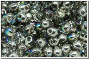 DP-0131-98530, MIYUKI Tropfen, 3,4mm, crystal, trans., silver rainbow, 10g