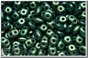 SD-23980-94104, SuperDuo Beads, green, metallic, antique, 10 g