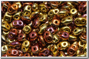 SD-23980-98542, SuperDuo Beads, black, op., california gold rush, 10g