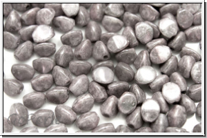 PB-03000-14449, Pinch Beads,  5x3mm, white, op., grey marbled, 65 Stk.