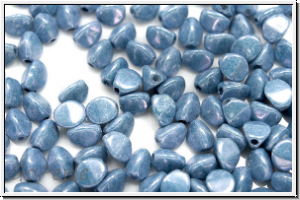 PB-03000-14464, Pinch Beads,  5x3mm, white, op., blue/grey marbled, 65 Stk.