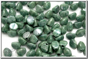 PB-03000-14459, Pinch Beads,  5x3mm, white, op., green marbled, 65 Stk.