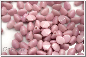 PB-03000-14494, Pinch Beads,  5x3mm, white, op., rose marbled, 65 Stk.