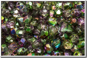 Bhm. Glasschliffperle, feuerpol., 4mm, crystal, trans., magic orchid, 50 Stk.