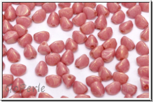 PB-03000-14495, Pinch Beads,  5x3mm, white, op., rose gold luster, 65 Stk.