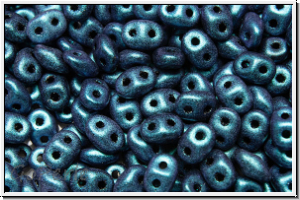 SD-23980-94105, SuperDuo Beads, teal, antique, met., 10g