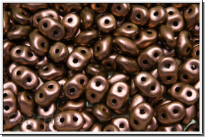 SD-23980-84415, SuperDuo Beads, brown, antique, met., 10g