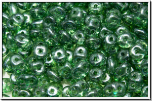 SD-00030-14459, SuperDuo Beads, crystal, trans., green marbled, 10g