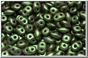 SD-23980-94103, SuperDuo Beads, olivine, antique, met., 10g