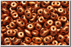 SD-00030-01750, SuperDuo Beads, copper, dk, metallic, satin, 10 g