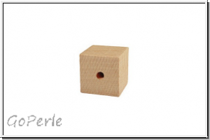 Holzperle, Wrfel, natur, 12x12mm, 5 Stk.