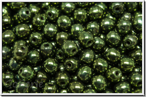 bhm. Glasperle, rund, 4mm, green, met., 50 Stk.