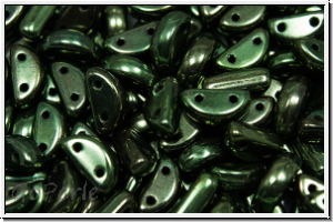 Half Moon Beads, 8x4mm, green, met., 25 Stk.