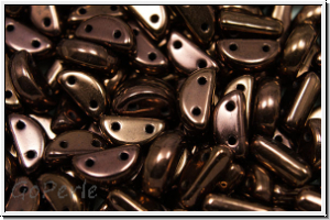 Half Moon Beads, 8x4mm, bronze, chocolate, met., 25 Stk.