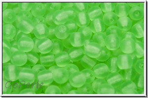 bhm. Glasperle, rund, 4mm, peridot, trans., matte, 50 Stk.