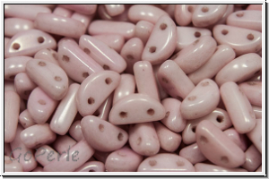 Half Moon Beads, 8x4mm, white, alabaster, rose marbled, 25 Stk.