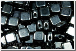 TILE-Beads, diagonal, 6x6mm, hematite, met., 25 Stk.