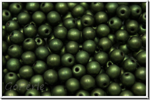 bhm. Glasperle, rund, 4mm, green, met., matte, 50 Stk.